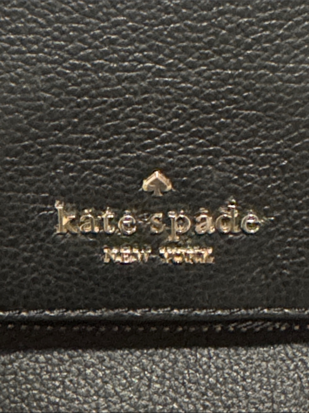 kate spade Black Leather Crossbody Bag with Gold Logo - Picture 2 of 6